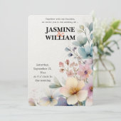 🎨 Watercolor Floral Wedding 💐 Einladung 💍 (Stehend Vorderseite)