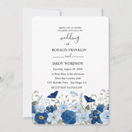 watercolor floral wedding einladung (Vorderseite)