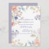 Watercolor Floral Wedding Invitation Einladung (Vorne/Hinten)