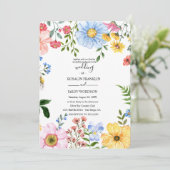 watercolor floral wedding Invitation Einladung (Stehend Vorderseite)