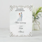Watercolor Floral Wedding Invitation Einladung (Stehend Vorderseite)