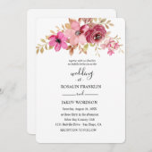 watercolor floral wedding Invitation Einladung (Vorne/Hinten)