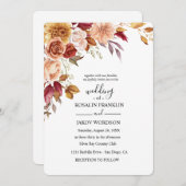 watercolor floral wedding Invitation Einladung (Vorne/Hinten)