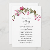 watercolor floral wedding Invitation Einladung (Vorne/Hinten)