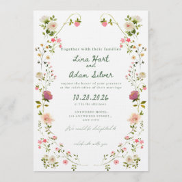 Watercolor Floral Wedding Invitation Template  Einladung