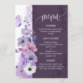 Watercolor Floral Wedding Menu Card Menükarte (Vorderseite)