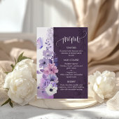 Watercolor Floral Wedding Menu Card Menükarte