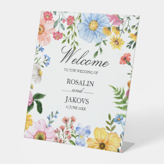 watercolor floral Wedding Sign Sockelschild