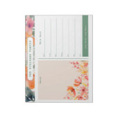 Watercolor Floral Weekly Family Calendar und Notes Notizblock (Rotiert)