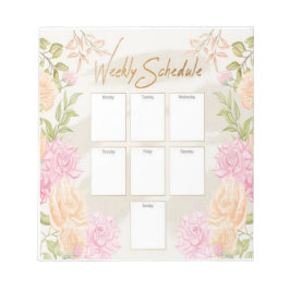 Watercolor Floral Weekly Plan Planer Notizblock
