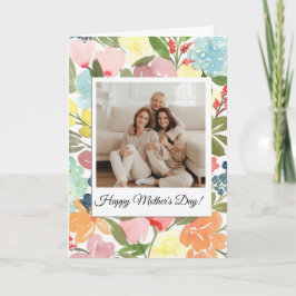Watercolor Floral with Image Mother's Day Card Karte