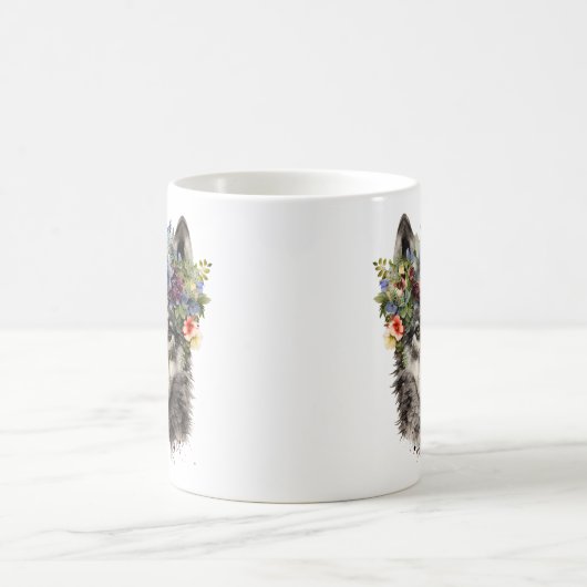 Watercolor Floral Wolf Kaffeetasse (Mittel)