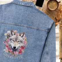Watercolor Floral Wolf | PERSONALISIERT