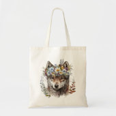 Watercolor Floral Wolf Tragetasche (Vorne)