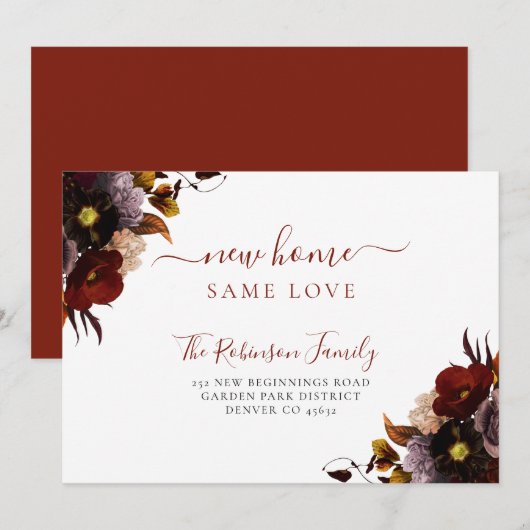 Watercolor florale elegante Eleganz bewegend Ankündigung (Vorne/Hinten)