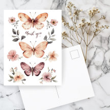 Watercolor Florals Butterfets Vielen Dank