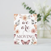 Watercolor Florals Butterfliegen Neue Adressenvers Postkarte (Stehend Vorderseite)