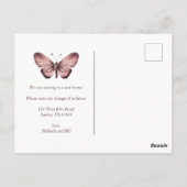 Watercolor Florals Butterfliegen Neue Adressenvers Postkarte (Rückseite)