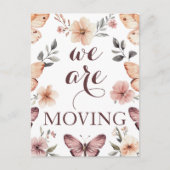 Watercolor Florals Butterfliegen Neue Adressenvers Postkarte (Vorderseite)