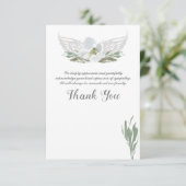 Watercolor Florals Engel Wings Vielen Dank Einladung (Stehend Vorderseite)