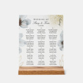 Watercolor Florals Gold White Wedding Seating Acrylschild (Vorderseite)