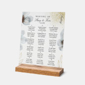 Watercolor Florals Gold White Wedding Seating Acrylschild (Winkel)