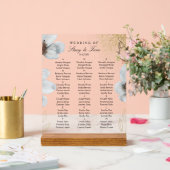 Watercolor Florals Gold White Wedding Seating Acrylschild (Hochzeit)