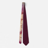 Watercolor Florals Maroon Personalize Initial Krawatte (Rückseite)