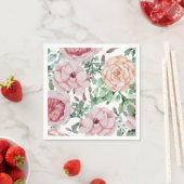 Watercolor Florals Mauve Cocktail Hochzeit Napkins Serviette (Beispiel)