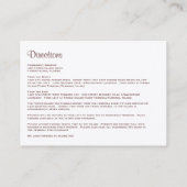 Watercolor Florals Wedding Directors Card Begleitkarte (Rückseite)