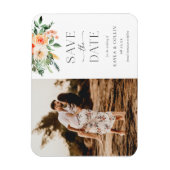 Watercolor Florals Wedding Foto Save the Date Magnet (Vertikal)