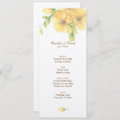 Watercolor Florals Wedding Menu Card Menükarte (Vorne/Hinten)