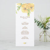 Watercolor Florals Wedding Menu Card Menükarte (Stehend Vorderseite)