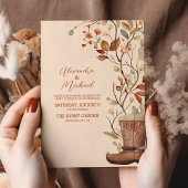 Watercolor Florals Western Cowboy Boots Wedding Einladung