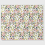 Watercolor Florals Wrapping Paper Geschenkpapier (Flach)