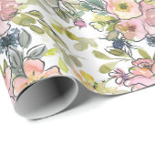 Watercolor Florals Wrapping Paper Geschenkpapier (Rolleneckpunkt)