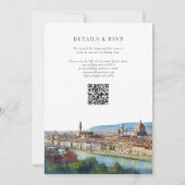 Watercolor Florence QR Code Italian Wedding Einladung (Rückseite)