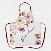 Watercolor Flower Botanical Burgundy Mother's Day  Schürze (Vorderseite)
