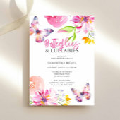 Watercolor Flower Butterfly Baby Shower Invitation Einladung
