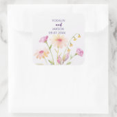 watercolor flower editable Invitation  Quadratischer Aufkleber (Tasche)