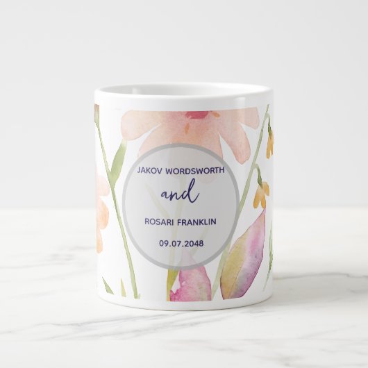 watercolor flower editable Jumbo-Tasse (Vorderseite)