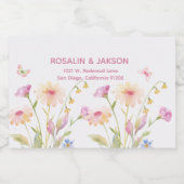 watercolor flower editable lebensmitteletikett (Einzelnes Label)