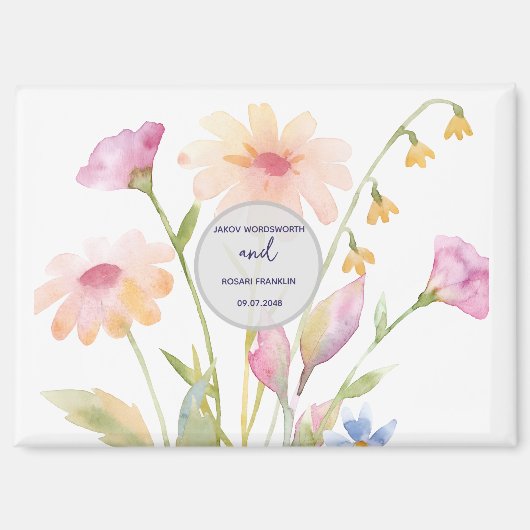 watercolor flower editable magnet (Vorderseite)