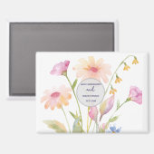 watercolor flower editable magnet (Vorderseite/Rückseite)