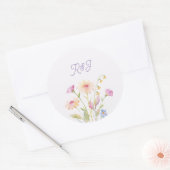 watercolor flower editable  runder aufkleber (Umschlag)