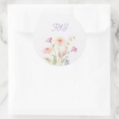 watercolor flower editable  runder aufkleber (Tasche)