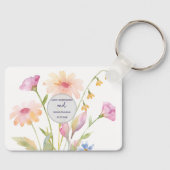 watercolor flower editable schlüsselanhänger (Vorderseite)