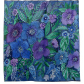Watercolor, flower garden duschvorhang (Vorderseite)