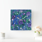 Watercolor, flower garden quadratische wanduhr (Zuhause)