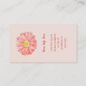 Watercolor Flower Pink Visitenkarte (Rückseite)